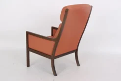 Pamono Mahogany Armchair with High Backrest by Ole Wanscher for Poul Jeppesens Møbelfabrik, Denmark, 1960s Online