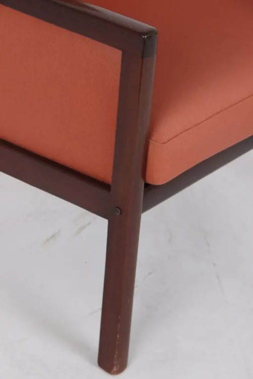 Pamono Mahogany Armchair with High Backrest by Ole Wanscher for Poul Jeppesens Møbelfabrik, Denmark, 1960s Online