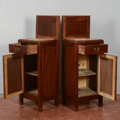 Pamono Mahogany Bedside Tables with Liberty Tops, Set of 2 Discount