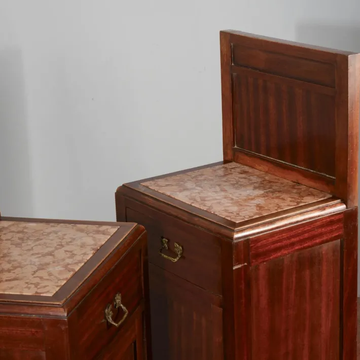 Pamono Mahogany Bedside Tables with Liberty Tops, Set of 2 Discount