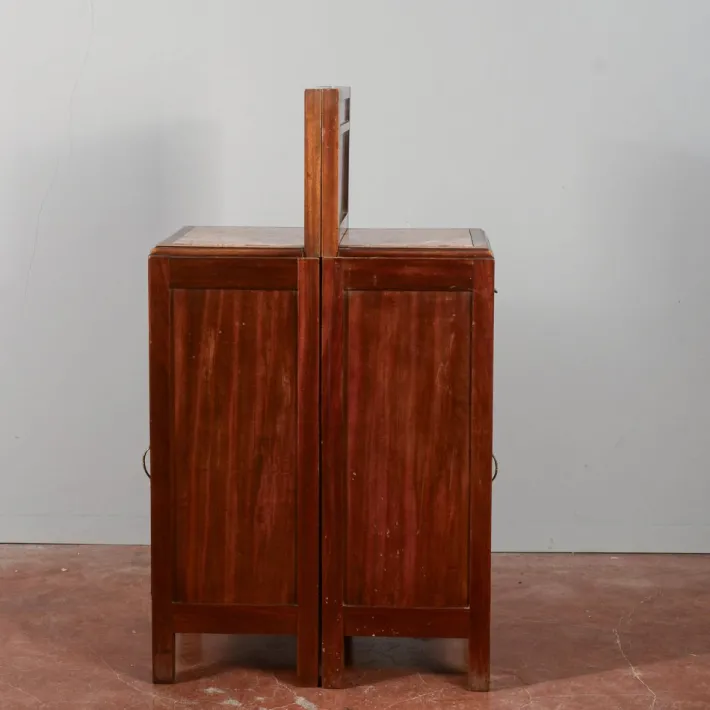 Pamono Mahogany Bedside Tables with Liberty Tops, Set of 2 Discount