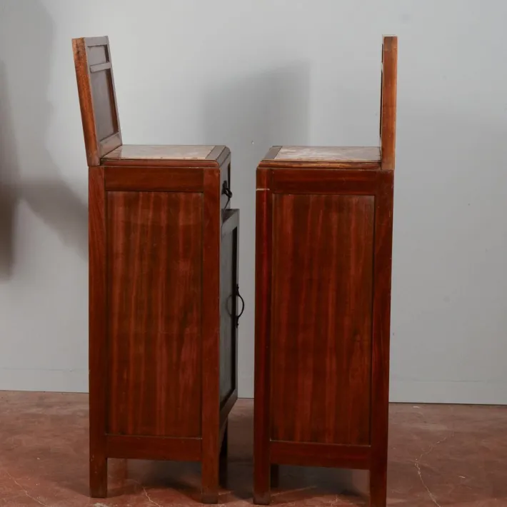 Pamono Mahogany Bedside Tables with Liberty Tops, Set of 2 Discount