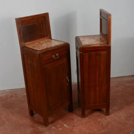 Pamono Mahogany Bedside Tables with Liberty Tops, Set of 2 Discount