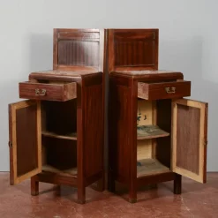Pamono Mahogany Bedside Tables with Liberty Tops, Set of 2 Discount
