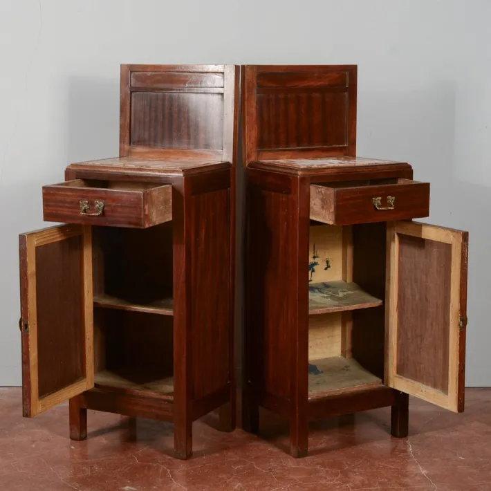 Pamono Mahogany Bedside Tables with Liberty Tops, Set of 2 Discount