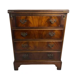 Pamono Mahogany Chest of Drawers with Hidden Writing Desk from Burton Reproductions, England, 1970s New