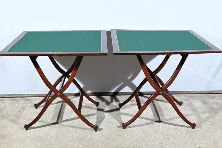 Pamono Mahogany Games Tables by H.J. Linton, 1920, Set of 2 Clearance