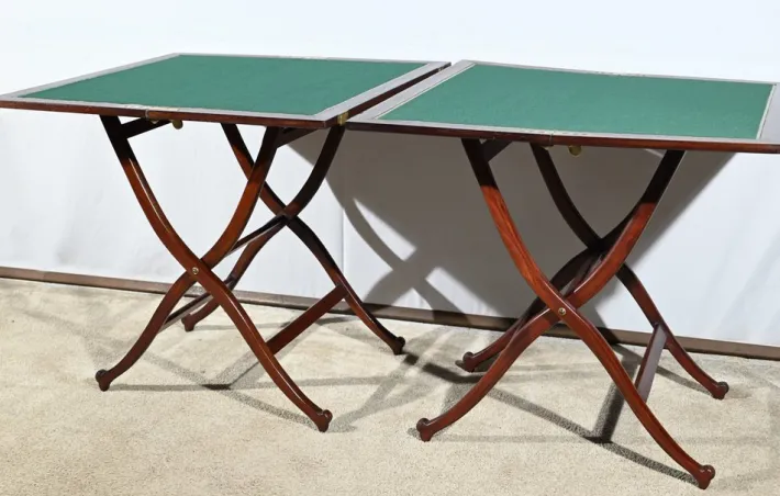 Pamono Mahogany Games Tables by H.J. Linton, 1920, Set of 2 Clearance