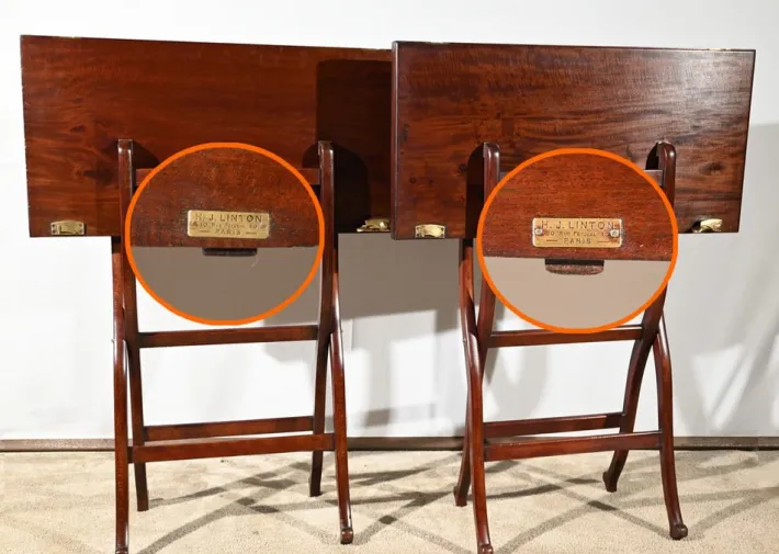 Pamono Mahogany Games Tables by H.J. Linton, 1920, Set of 2 Clearance