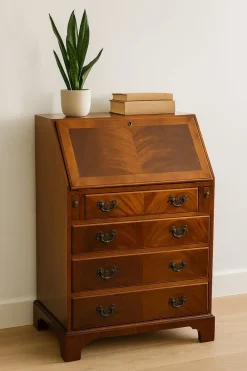 Pamono Mahogany Secretary from Burton Reproductions, England, 1970s New