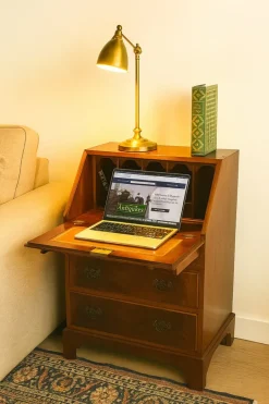 Pamono Mahogany Secretary from Burton Reproductions, England, 1970s New