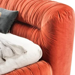 Pamono Mambo Orange Velvet Bed by Lorenza Bozzoli Outlet