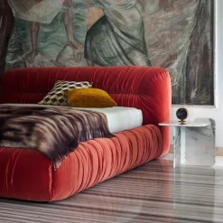 Pamono Mambo Orange Velvet Bed by Lorenza Bozzoli Outlet