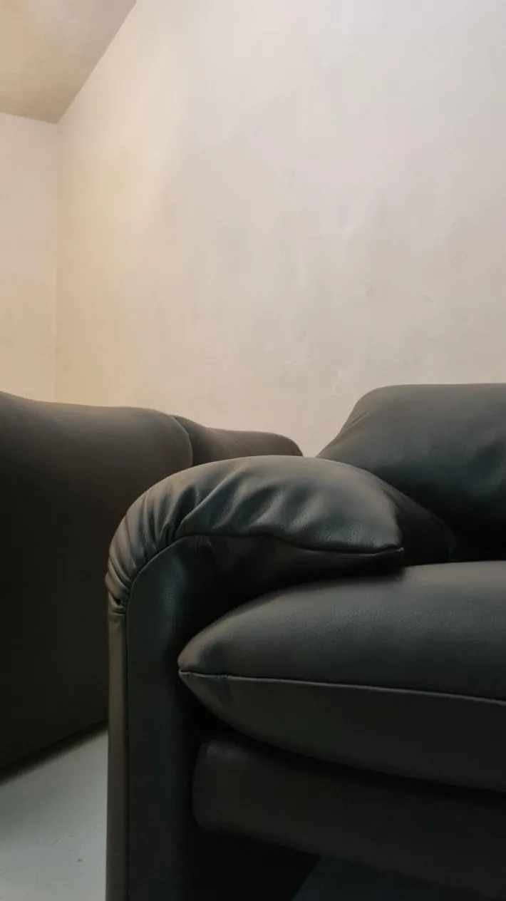 Pamono Maralunga Sofa and Armchairs by Vico Magistretti for Cassina, 1973, Set of 3 Sale