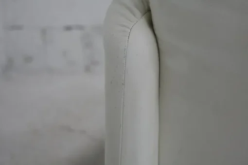 Pamono Maralunga Sofa in White Leather by Vico Magistretti for Cassina, Italy, 1970s New