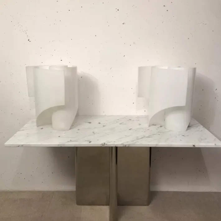 Pamono Marble and Metal Console Table, 1970s Best