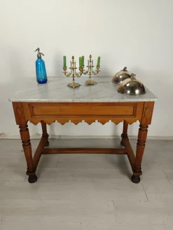 Pamono Marble Butchers Table, 1890s