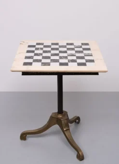 Pamono Marble Chest Board on Brass Stand, 1970s Sale