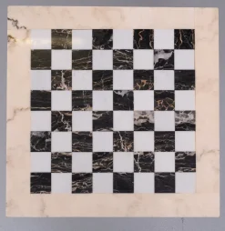 Pamono Marble Chest Board on Brass Stand, 1970s Sale