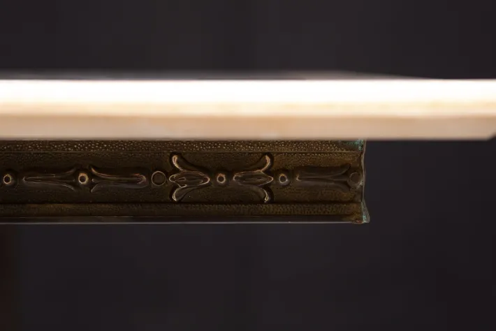 Pamono Marble Chest Board on Brass Stand, 1970s Sale