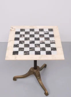 Pamono Marble Chest Board on Brass Stand, 1970s Sale