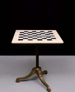 Pamono Marble Chest Board on Brass Stand, 1970s Sale