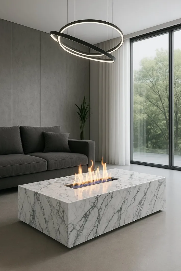 Pamono Marble Coffee Table in Arabescato by Andrea Grasso