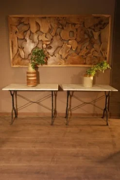 Pamono Marble Table with Cast Iron Legs New