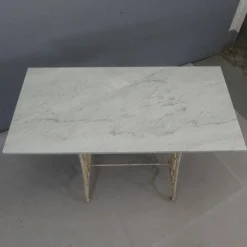 Pamono Marble Topped Garden Table on Cast Iron Frame Best
