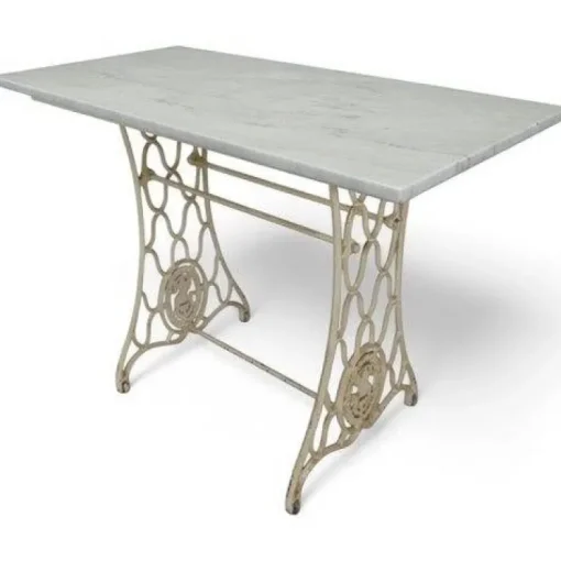 Pamono Marble Topped Garden Table on Cast Iron Frame Best