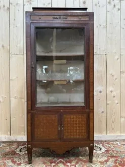 Pamono Marquetry Display Case in Wood Hot