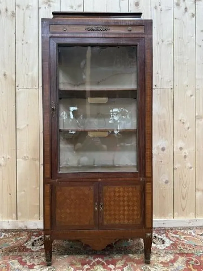 Pamono Marquetry Display Case in Wood Hot