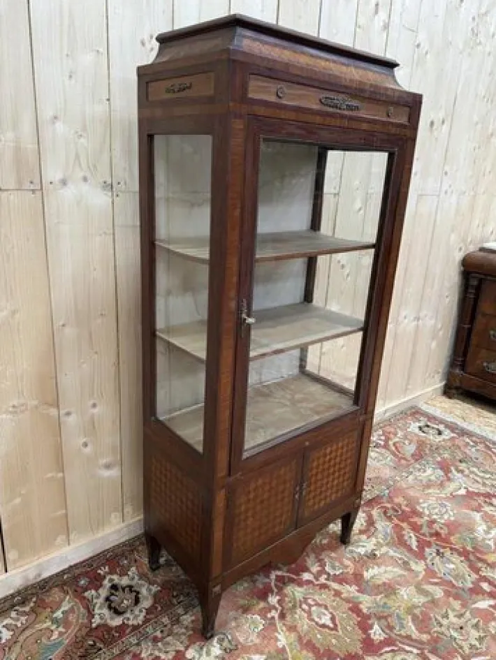Pamono Marquetry Display Case in Wood Hot