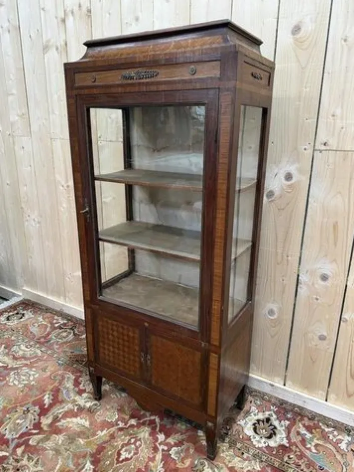 Pamono Marquetry Display Case in Wood Hot