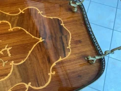 Pamono Marquetry 3-Wheeled Serving Trolley with Trays, 1950s