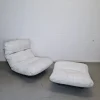 Pamono Marsala Chair with Ottoman by Michel Ducaroy for Ligne Roset, 1970s New