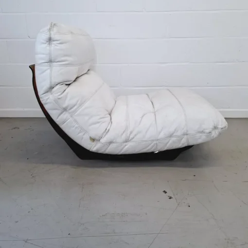 Pamono Marsala Chair with Ottoman by Michel Ducaroy for Ligne Roset, 1970s New