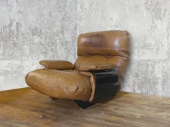 Pamono Marsala Leather Armchair by Michel Ducoy for Ligne Roset, 1970 New