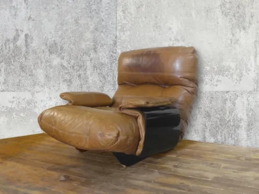 Pamono Marsala Leather Armchair by Michel Ducoy for Ligne Roset, 1970 New