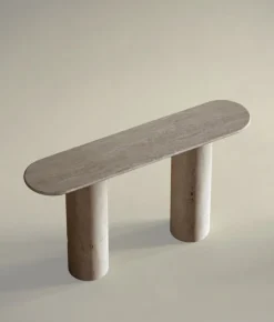 Pamono Maya Three-Piece Travertine Console Table by Stonemarble Best