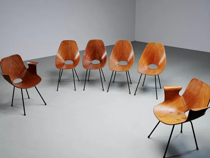 Pamono Medea Dining Chairs by Vittorio Nobile, 1950s, Set of 6 Clearance