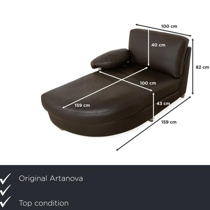Pamono Medea Leather Chaise Lounge by Artanova