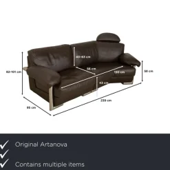 Pamono Medea Leather Sofa Set from Artanova, Set of 3