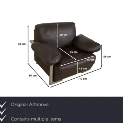 Pamono Medea Leather Sofa Set from Artanova, Set of 3