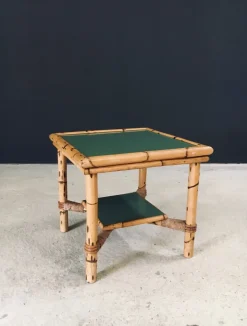 Pamono Mediterranean Bamboo Side Table in the style of Audoux Minet, France, 1950s Hot