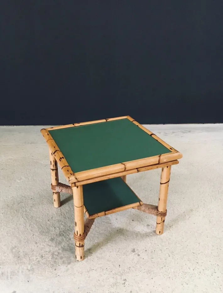 Pamono Mediterranean Bamboo Side Table in the style of Audoux Minet, France, 1950s Hot