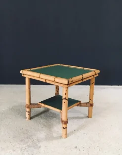 Pamono Mediterranean Bamboo Side Table in the style of Audoux Minet, France, 1950s Hot