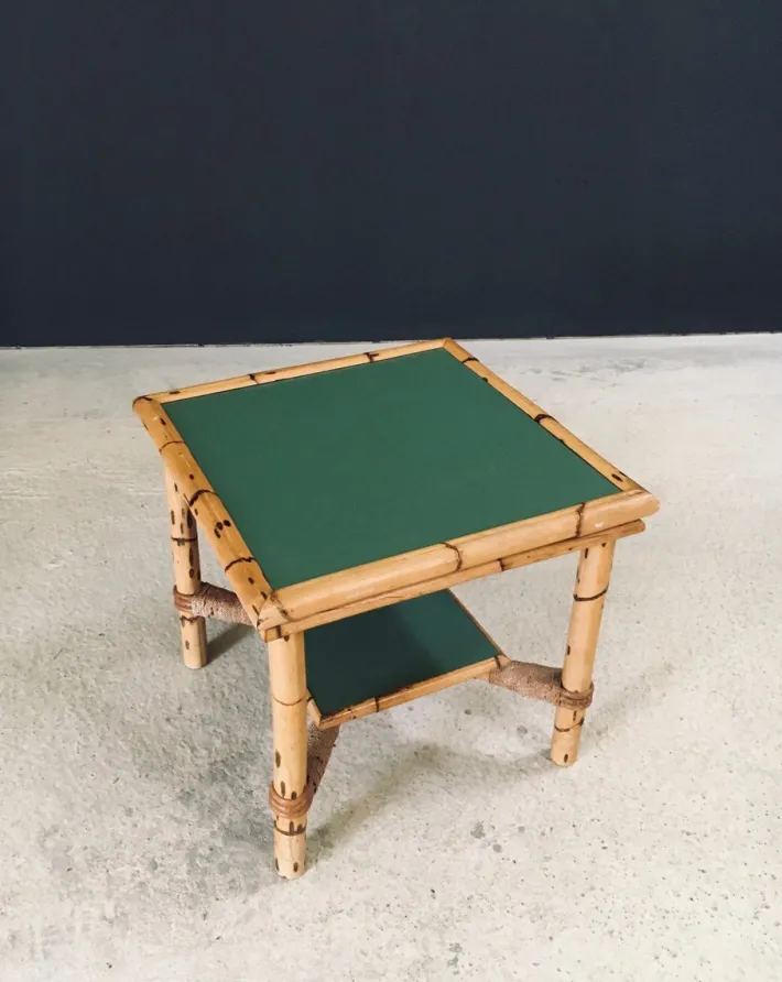 Pamono Mediterranean Bamboo Side Table in the style of Audoux Minet, France, 1950s Hot