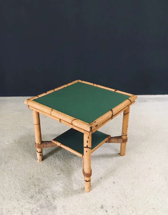 Pamono Mediterranean Bamboo Side Table in the style of Audoux Minet, France, 1950s Hot