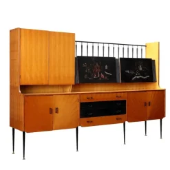 Pamono Metal & Brass Mobile Sideboard, 1960s Best